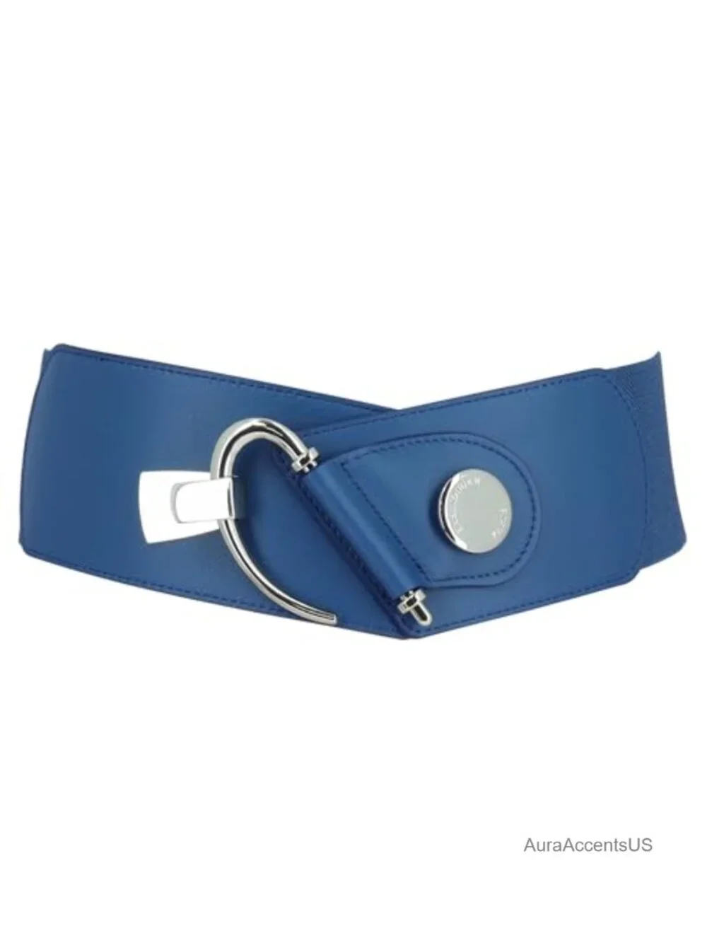 Genuine Italian Leather Wide Elastic Belt for Women | DARLENE | Classic Buckle